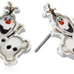 Disney Girls’ “Frozen” Silver-Plated Olaf Stud Earrings