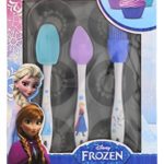Kids Disney Frozen Starter Bakeware, 4-Pc. Cupcake Set with Supplies: Baking Tray, Spatula, Spoon, Baking Brush