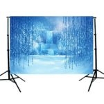 DODOING 7x5ft Christmas Winter Frozen Snow Ice Crystal Pendant World Backdrops Photography Background for Children Photo Studio Props Backdrop