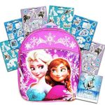 Disney Frozen Preschool Backpack Toddler 11″ (Anna and Elsa Backpack with Purple Piping)