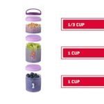Whiskware Disney Frozen Containers for Toddlers and Kids 3 Stackable Snack Cups for School and Travel, 1/3 cup+1 cup+1 cup, Anna and Olaf