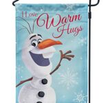 Flagology.com, Disney Olaf Love Warm Hugs – Garden Flag 12.5″ x 18″, Exclusive Fabric, Officially Licensed Disney, Winter, Frozen