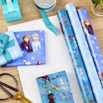 Hallmark Disney’s Frozen 2 Wrapping Paper with Cut Lines (Pack of 3, 105 sq. ft. ttl.) for Birthdays, Christmas, Kids Parties or Any Occasion