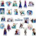 50Pcs Frozen Stickers Waterproof Vinyl Stickers for Water Bottle Luggage Bike Car Decals Anime Stickers for Kids