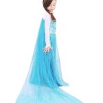 Esvaiy Girls Princess Elsa Dress Costume – Birthday Party Dress Up for Toddler Girl (5-6 Years, Blue)