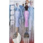 Frozen Fork and Spoon Flatware Set with Elsa and Anna on the Top