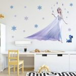 TUWUNA Frozen 2 Wall Decals,Giant Elsa Stickers Girl’s Cartoon Bedroom Background Wall Decoration Self-Adhesive Wall Sticker for Party Decorations,Party Decal for Kids Party Favors