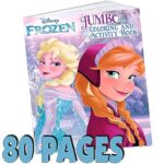 Disney Frozen Coloring Book with Stickers Set – Bundle Includes Disney Frozen Coloring Book, 500 Disney Frozen Stickers, 2-Sided Castle Door Hanger, Thank You Card Craft