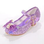 BFOEL Girls Adorable Sparkle Princess Dress Shoes Belle Shoes (11M Little Kid,purple30)