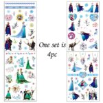 GODSON Princess Tattoos 4sheets Fake Temporary Tattoos for Kids Women Adults Party Favors Birthday Decorations, 4 Count (Pack of 1)
