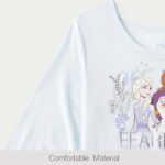 Disney Frozen, Minnie Mouse, Princess Girls Long Sleeve Dress for Toddlers and Big Kids Purple