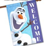 Flagology.com, Disney Olaf Welcome – House Flag 28″ x 40″, Exclusive Fabric, Officially Licensed Disney, Winter, Frozen