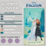 Frozen 2 Kids Soft Lightweight 2 Piece Sleeping/Slumber Bag and Sling Bag Set, 46″(L) X 26″(W), (Official Licensed Disney Product) by Franco