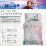 Franco Frozen 2 Kids Bedding Super Soft Premium Organic Cotton Duvet Cover with Sham, 2 Piece Twin Size, (Officially Licensed Product)