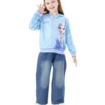 Disney Frozen Elsa Toddler Girl Hoodie: Blue Sequin Zip Up Jacket for School Birthday Party Park Trips – Sweatshirt for Girls 3-4T