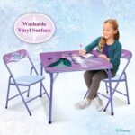 Disney Frozen Kids Folding Table & Chairs Set for Kid and Toddler 36 Months Up to 7 Years, Includes: 1 Table (24″ L x 24″ W x 20″ H), 2 Chairs (13″ L x 13.5″ W x 21″ H) Weight Limit: 70 lb