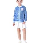 Disney Frozen Elsa Toddler Girls Sequin Bomber Jacket Trendy Embroidered Lightweight Zip-up Outerwear Sparkle Coat for School Party Park Trips 5-6 Years