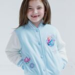 Disney Frozen Elsa Princess Anna Toddler Girls Varsity Bomber Jacket Blue 5T