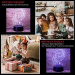 ganaixin Cute Frozen Princess Elsa Anime Character 3D LED Optical Illusion Sleep Night Light with Remote 7 Colors Bedroom Decor Table Lamp Birthday Xmas Gifts for Kids Boy & Girl