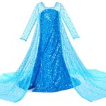 Luxury Princess Dress Costumes with Shining Long Cape Girls Birthday Party 4T 5T