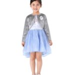 Disney Frozen Elsa Toddler Girl Outfit Velvet Cardigan and Tulle Dress Set Girls 2 Piece Skirt Set Light Purple Outfit 4-5T