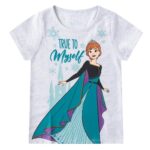 Disney Frozen Elsa and Anna Girls 3 Pack Short Sleeve T-Shirt for Toddler and Big Kids Grey/Blue