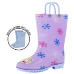 Disney Girls Frozen Kids Rain Boots with Soft Removable Liner Snow, 10 Toddler