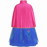 Aoiviss Princess Costume for Girls Fancy Dress up Snow Queen Princess Dress with Cape for Halloween Snow Party Cosplay, 4-4T