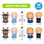 Disney Frozen Bath Finger Puppets, 10 Pc – Party Favors, Educational, Bath Toys, Story Time, Beach Toys, Playtime, Stocking Stuffer