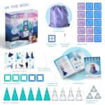 Tytan Tiles Officially Licensed Disney Frozen Magnetic Tiles 41-Piece Building Set, Powerful STEM/STEAM Learning Workbook, Creative Engineering Play, Shape & Pattern Recognition, Ages 3 Plus